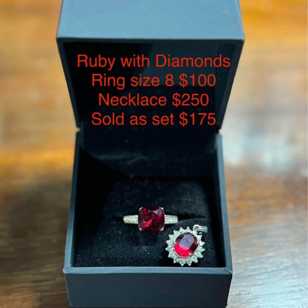 Elegant Ruby and Diamond Jewelry Set